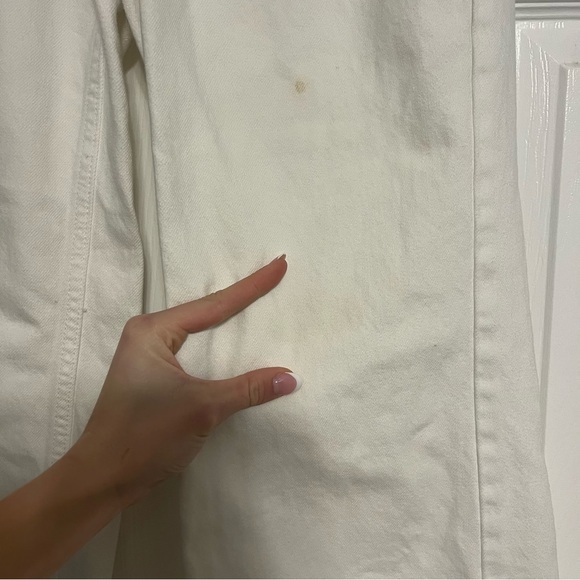 Free People High Rise Straight Flare Jeans White - Picture 11 of 12